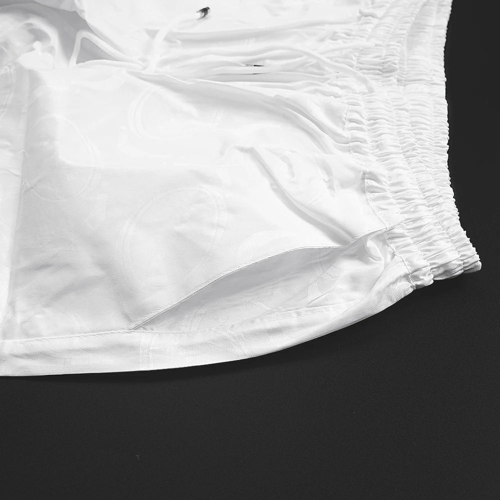 H&D New In African Summer Men's Long Sleeve Suit White Embroidery Dashiki Shirt Pants Sets 3 Pieces Outfits Wedding Party 2025