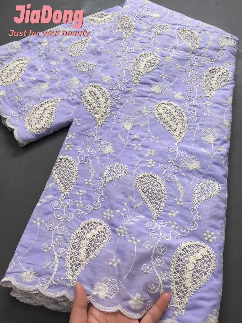 JiaDong Cotton African Swiss In Switzerland High Quality Lace Fabric Nigerian Lace Fabric For Sewing Dress Women 2.5yards 4298