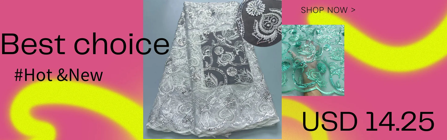 African Dry Cotton Lace Fabric 2025 High Quality 5 Yards Embroidered Men's Nigerian Lace Fabric Elegant Dress for Party A4041