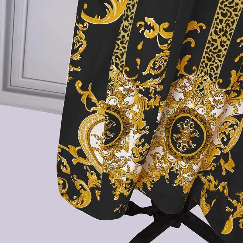 VONDA Plus Size 5XL Elegant Maxi Long Dress 2024 Fashion Satin Dress Sexy Printed Patchwork Bat-wing Sleeve Vestidos Ruffle Robe