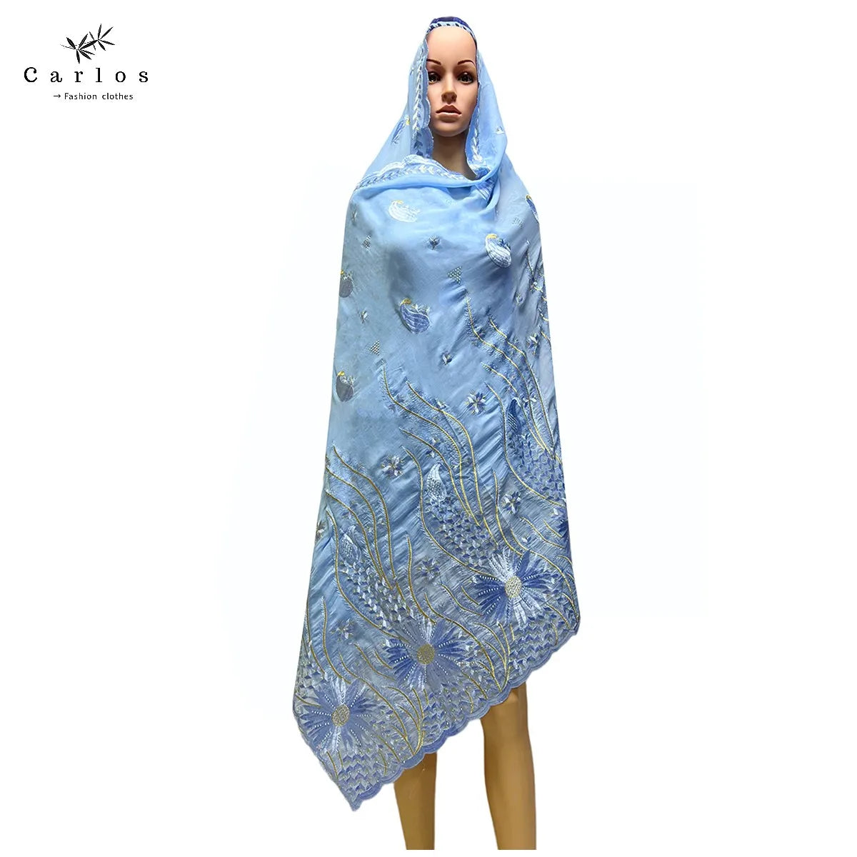2024 New Muslim Women Turban Embroidery Soft Dubai Cotton Scarf Islamic Pray Instant Shawls Fashion Head Scarf Headwraps Sc-34