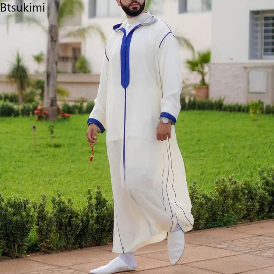 New 2025 Islam Muslim Men Clothing Loose Jubba Thobe Abaya Tenue Musulmane Pour Homme Caftan Islamic Robes Pakistan Arabia Dress