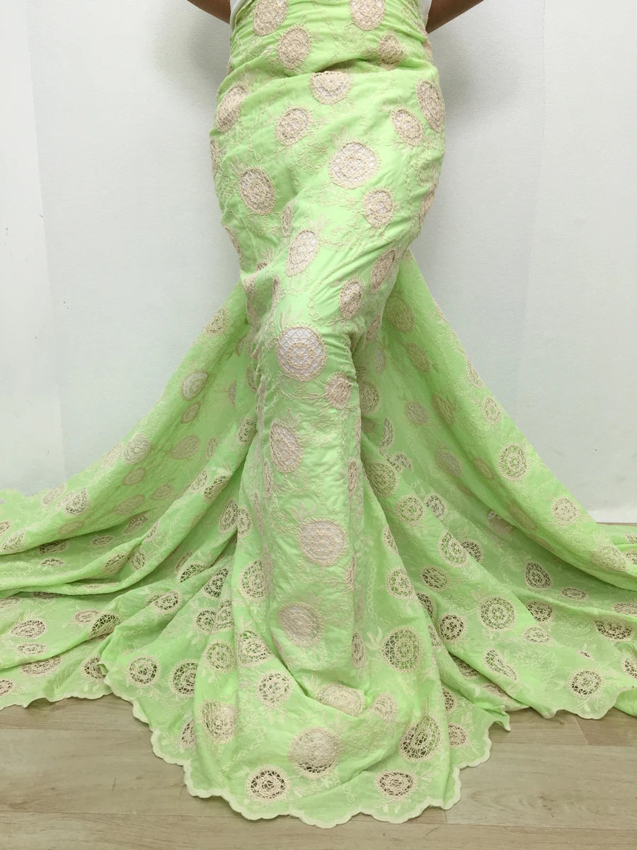 Blush Pink Swiss Voile Lace Fabric | Delicate White Rosette Bouquets & Filigree Tendrils | Petal-Hem Luxury Couture  S4371