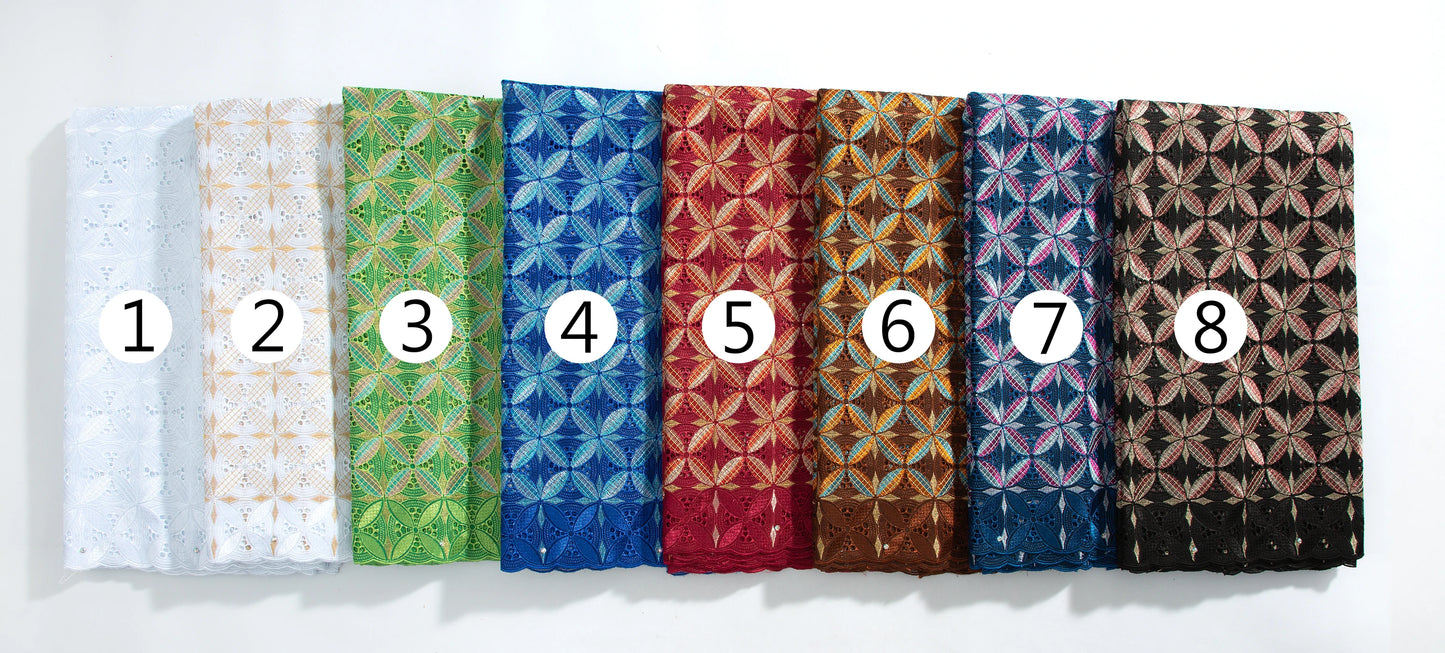 Kalume African Cotton Lace Fabric With Stones 2025 High Quality Embroidery Swiss Voile Lace In Switzerland For Dresses F4149