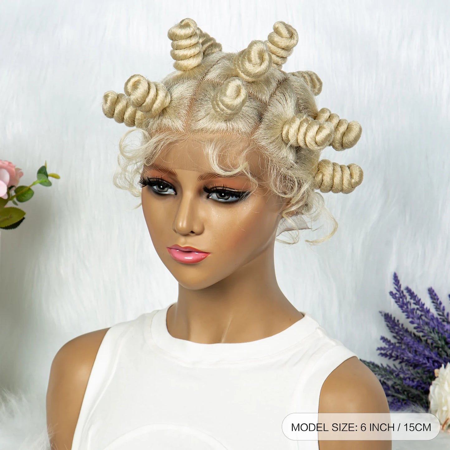 Knotless Braids Wig Synthetic Box Braided Hair Twist Braided Buns Wig Full Lace African Braiding Hair For Black Women