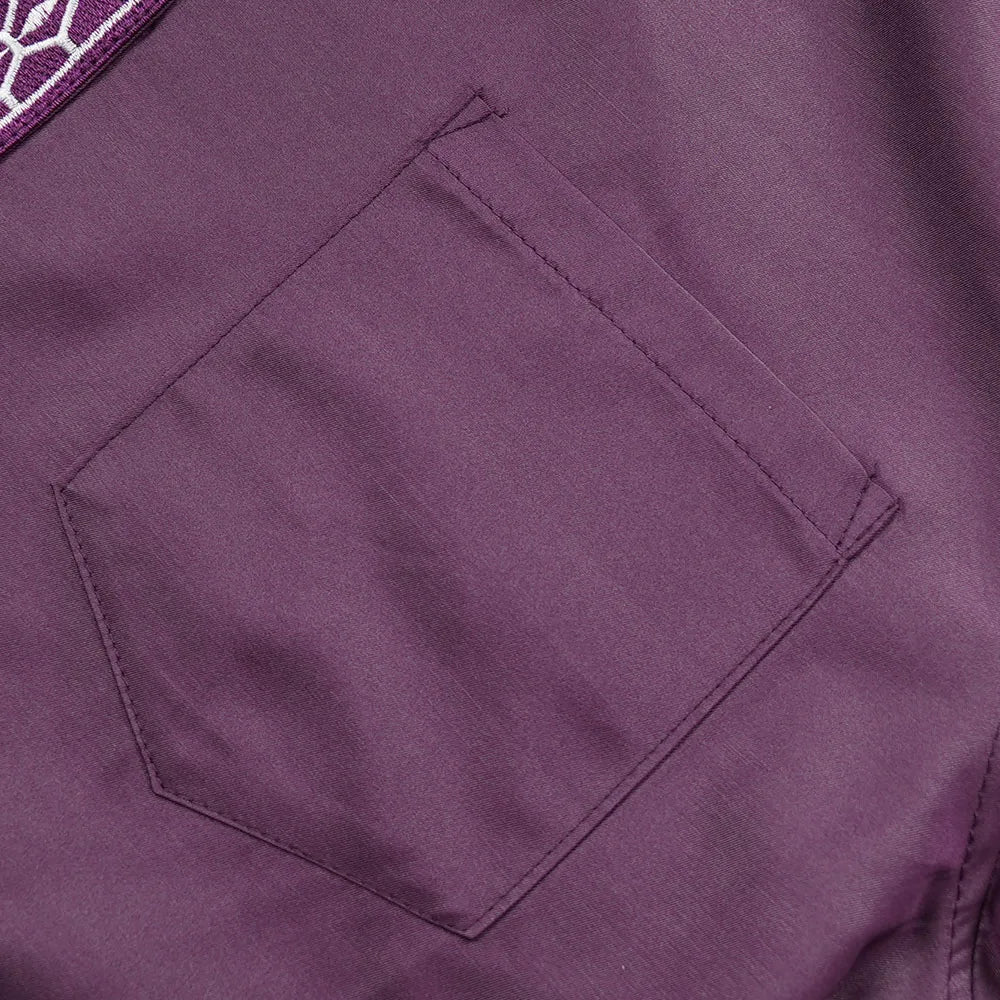 H&D African For Men Traditional 3PCS Outfit Thobe Set Purple Agbada Embroidered Robe Plus Size Wedding Christmas BouBou Ramadan