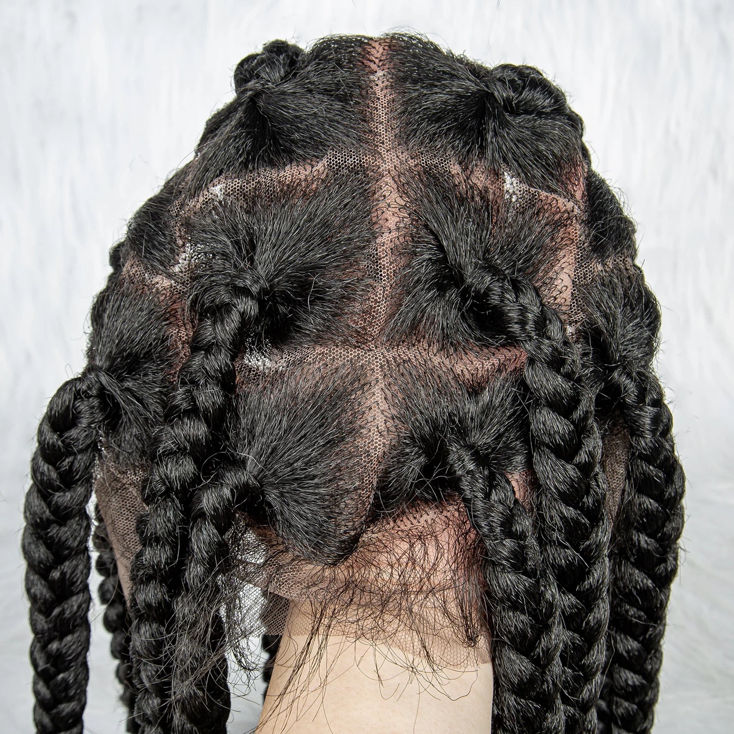 HD Full Lace Braided Wigs for Black Women Box Braids Synthetic Lace Front Wig Big Square Knotless Box Braids With Baby Hair