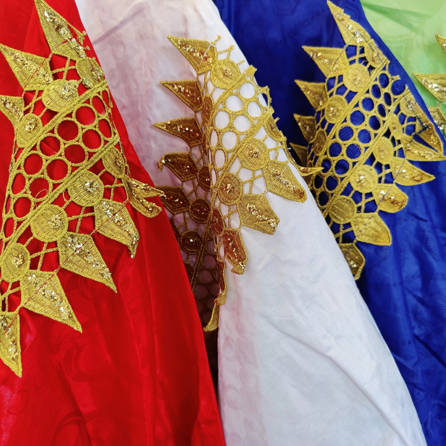 African Red Boubou Bazin Riche Wedding Bride Dress 2024 Latest Nigerian Mali Mix Size Dashiki With Gold Dust Embroidery Gown