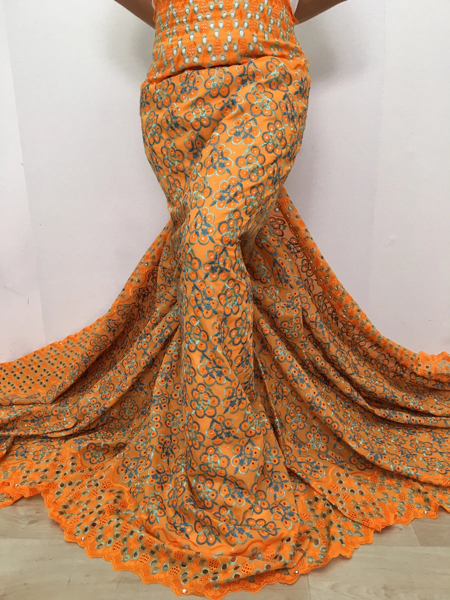 Swiss Voile Lace Fabric 2025 High Quality African Nigerian Embroidery Cotton Lace Fabric For Sewing Women Party DIY Dresses 4369