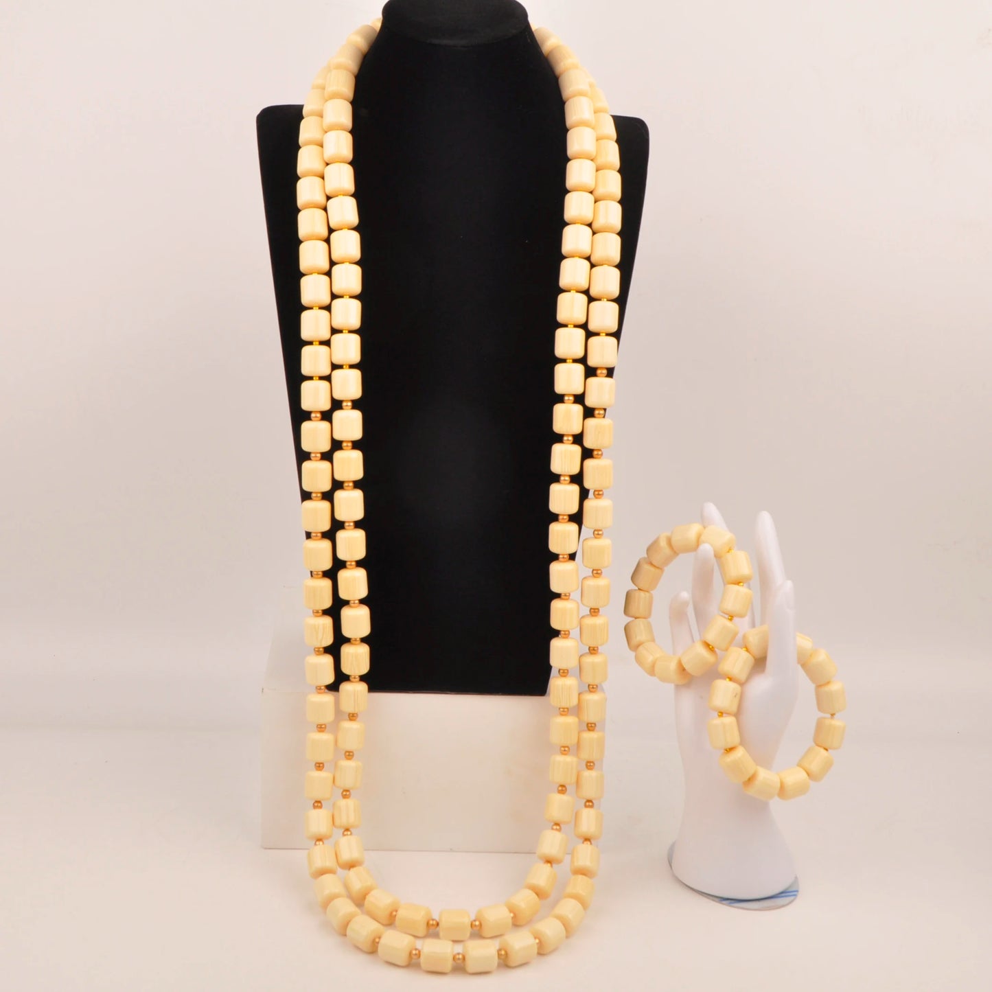 Orange Nigerian Artificial Coral Bead Necklace African Jewelry Sets