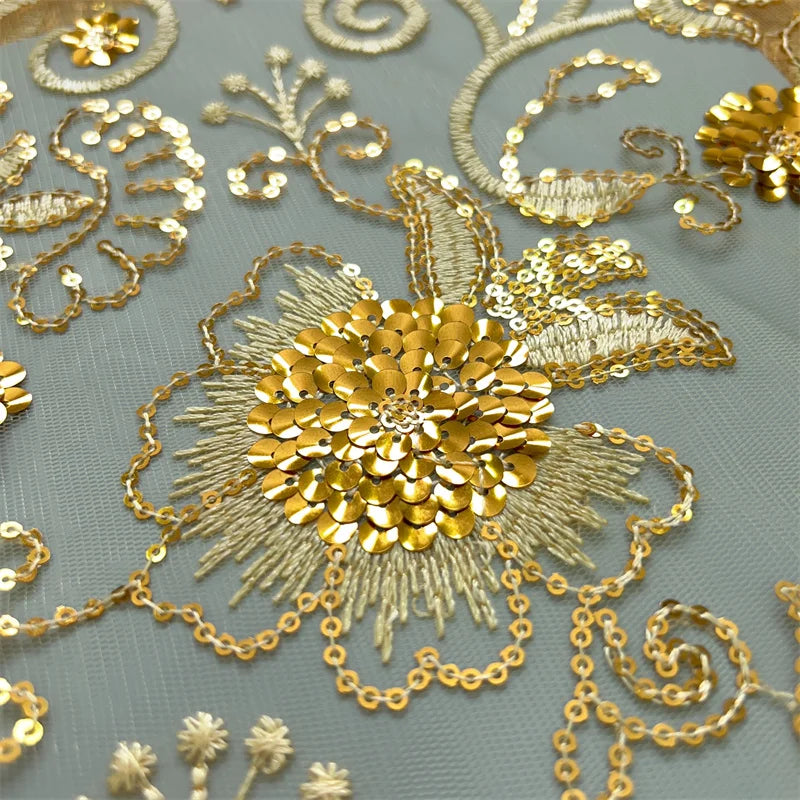 For Sewing Luxury Midi Party Dresses French Tulle Mesh Lace Newest Design African Nigerian Embroidered Lace Fabric,2.5yards 3846