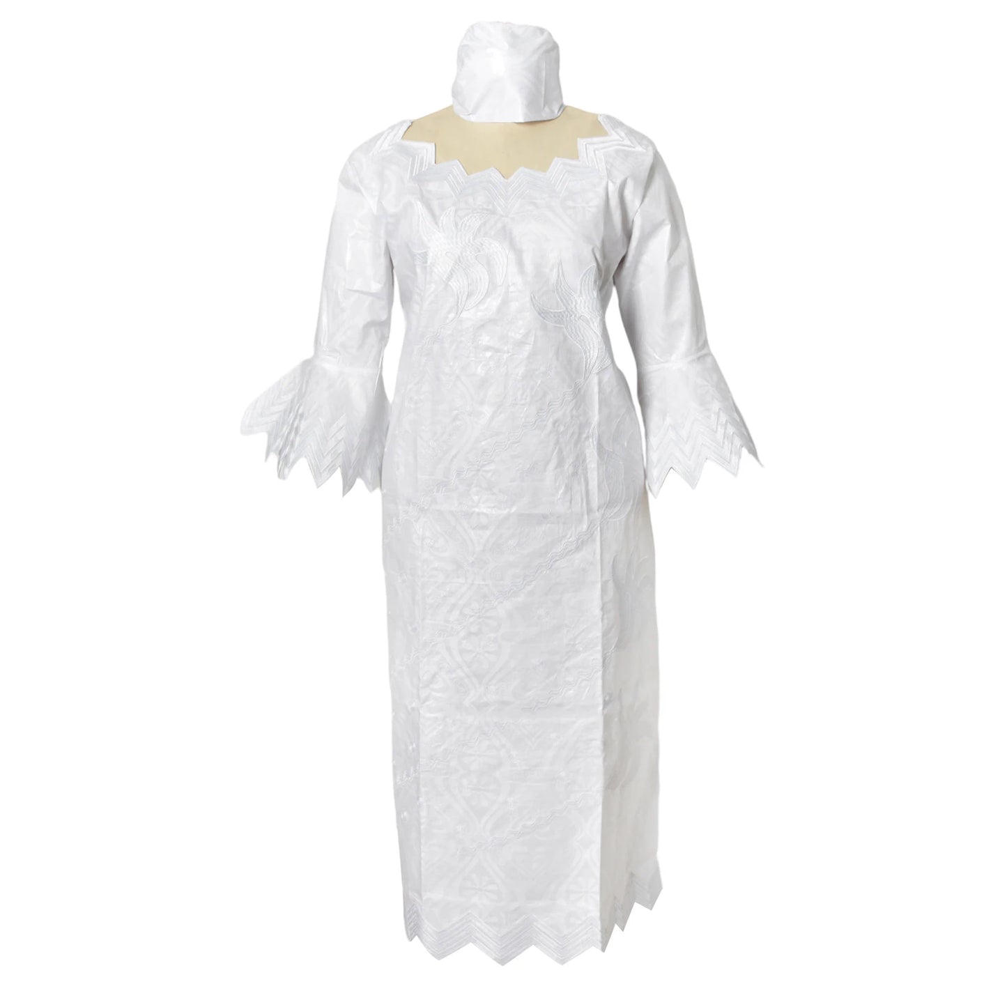 African Attire For Women Bazin Riche Embroidery Plus Size Elegant Party Church Dress