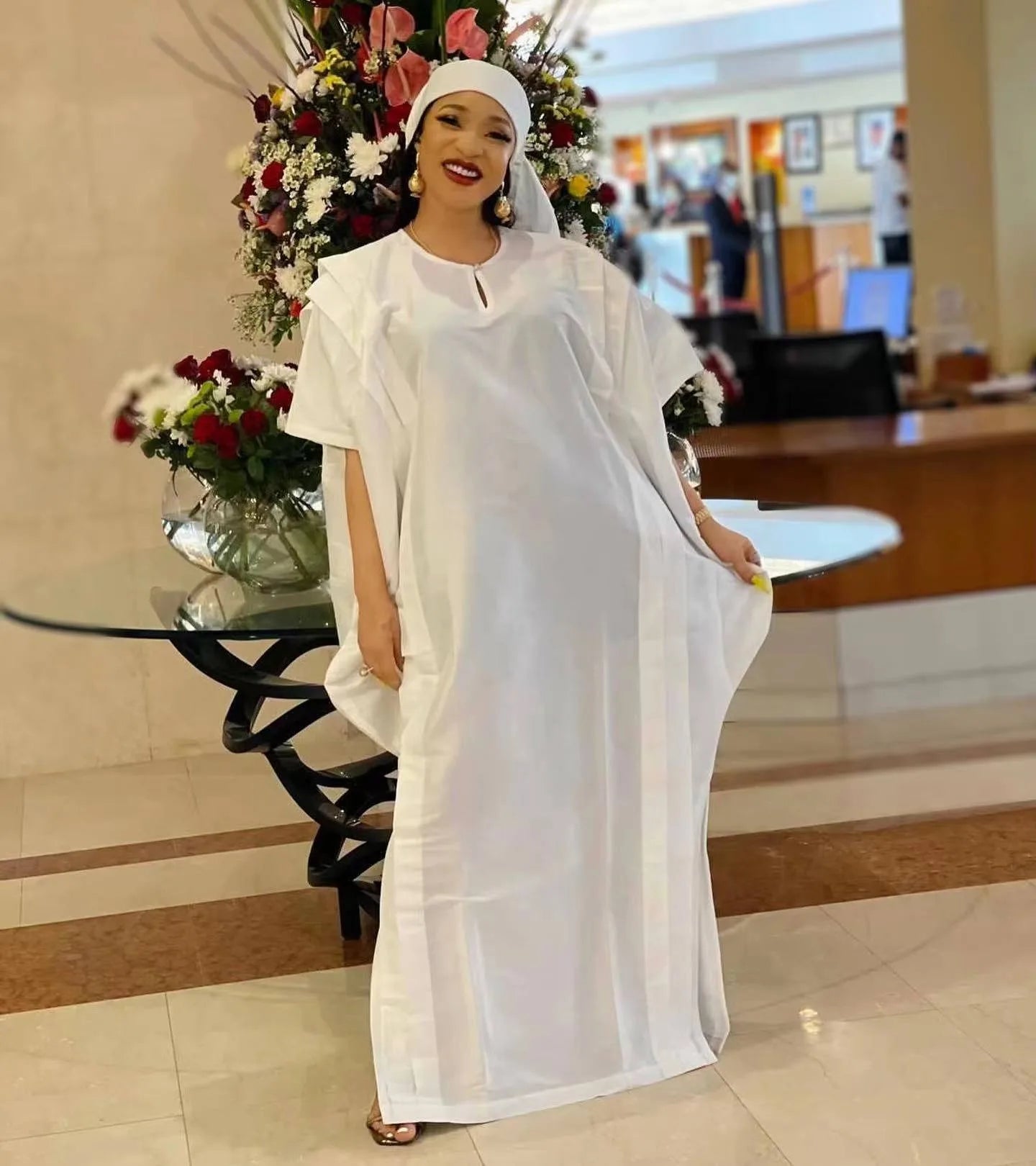Nigeria Ladies Caftan Dress African Dresses for Women 2022 Traditional Loose Abaya Musulman Boubou Robe Africaine Femme Clothes