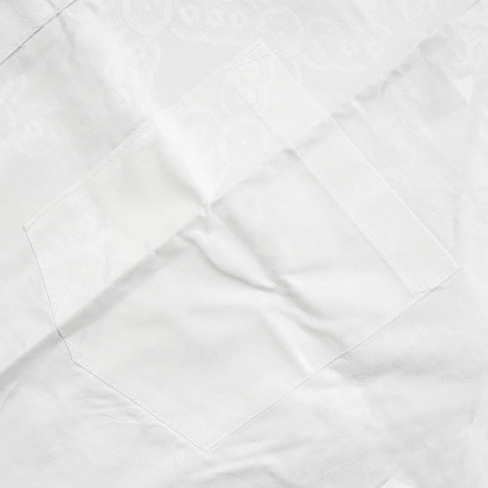 African Clothes Embroidery Bazin Riche Bubu Gown For Men Church Party Wedding Thobe 3 PC Top and Pants White Suit Set Daily Wear