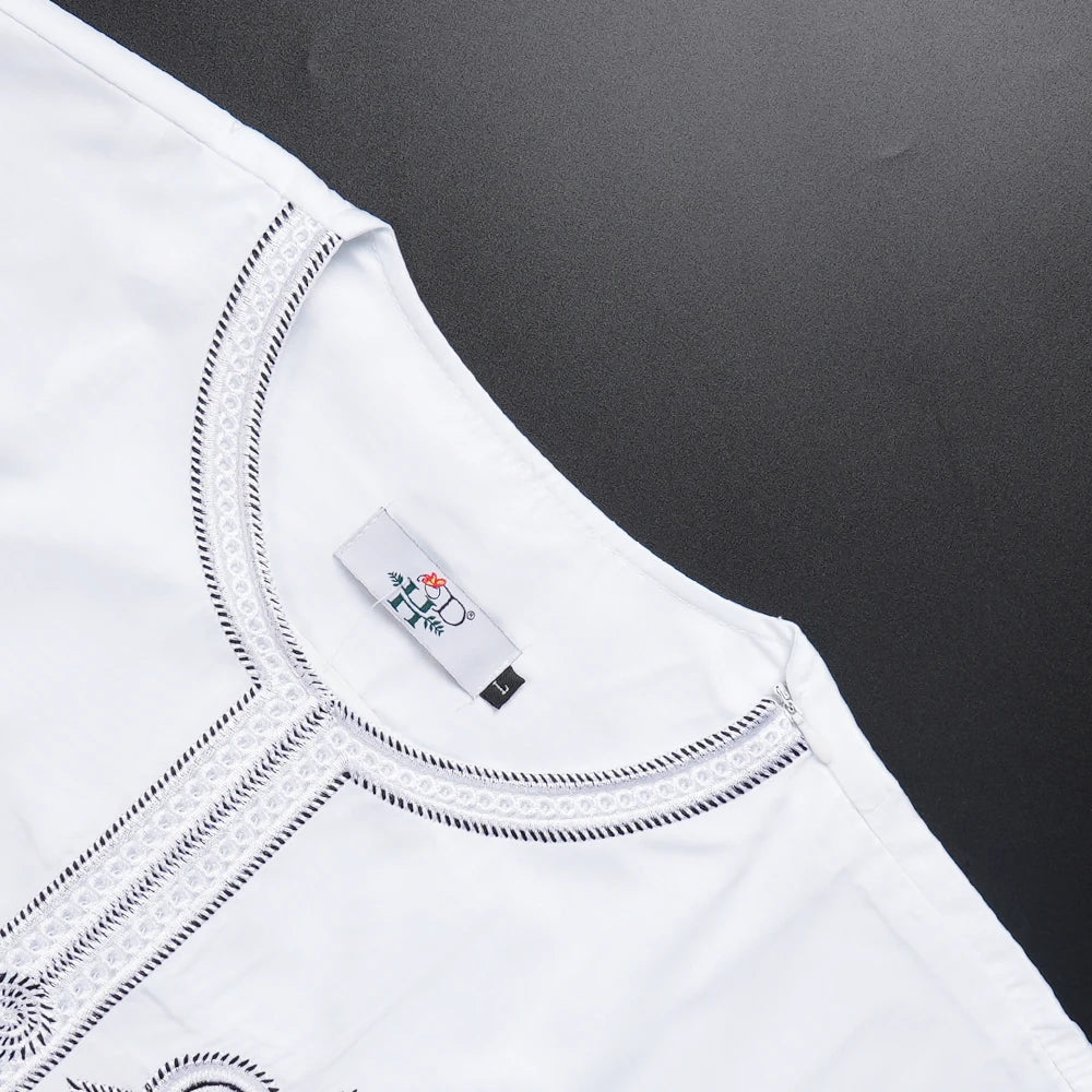 H&D Dashiki For Men Top Pant 2 Pieces Set African Clothes Riche African Clothing Muslim Ramadan Embroidery Wedding Party Thobe