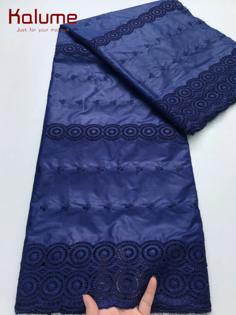 Luxury African Fabric Austria Cotton Polished Lace High Quality Atiku Fabric 5Yards For Men Traditional Robe Suit Material F4255