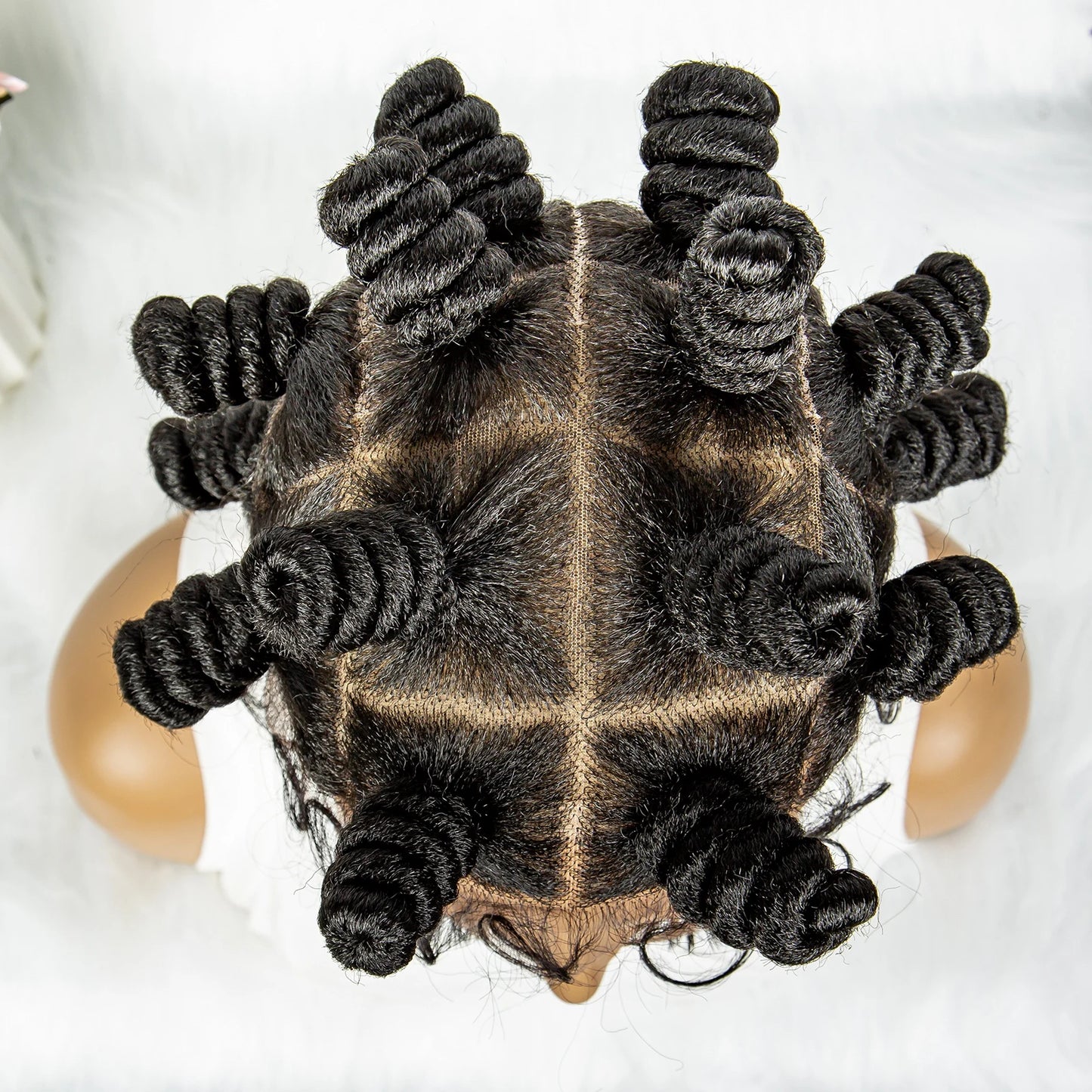 Knotless Braids Wig Synthetic Box Braided Hair Twist Braided Buns Wig Full Lace African Braiding Hair For Black Women