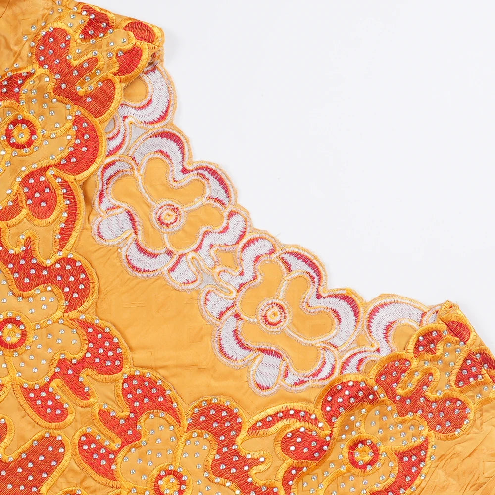 H&D African Clothing Dresses For Women Elegant Wedding Party Gown Ankara Dashiki Long Dress Roupas Bazin Riche Yellow Robes