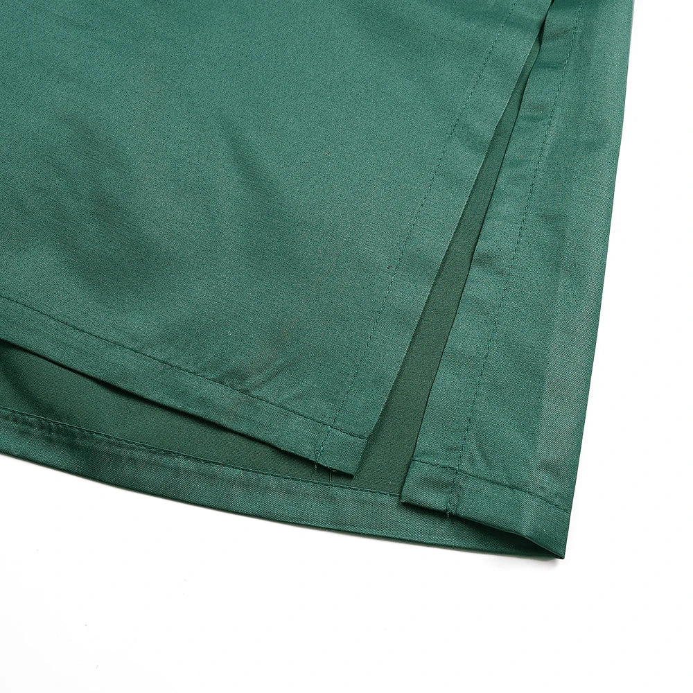 H&D 2025 African Nigerian Fashion Men Green Traditional Outfits Muslim Thobe Suit Complete Print 2 PCS Clothing Ramadan Sets