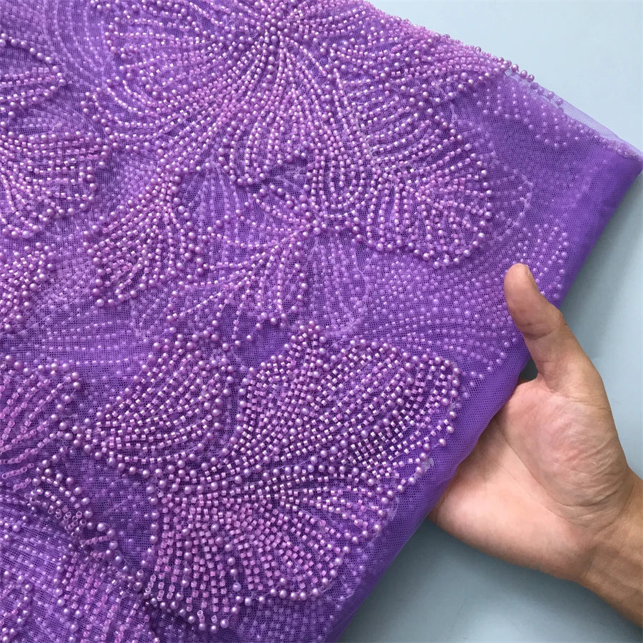 Kalume Green French Mesh Lace Fabric Beads African Lace Fabrics Nigerian Mesh Lace Fabric For Diy Dresses Party Wedding F4034