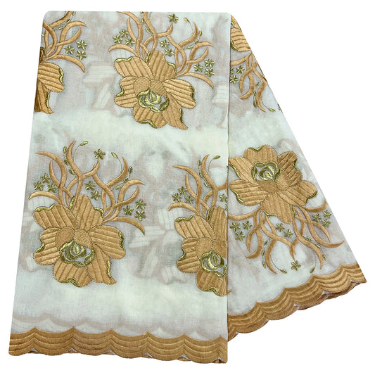 High Quality 100% Cotton Fabric Rayon Cotton Thread Eembroidered Scarf African Women Hijab Muslim Scarf Dubai Excellent Style