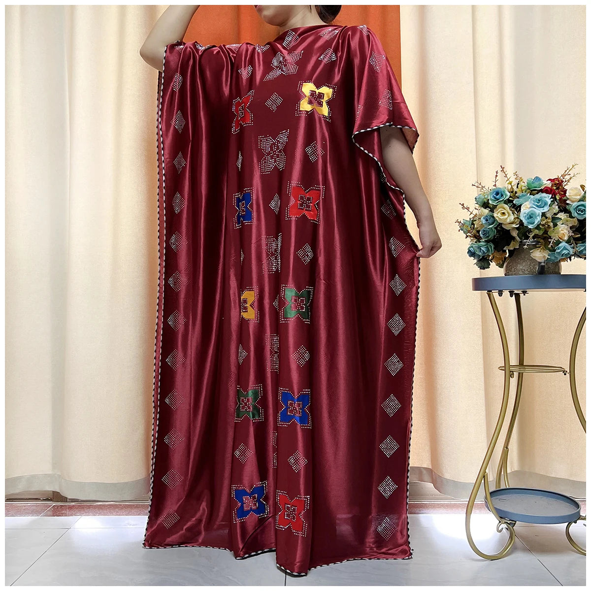 African Abaya For Women Kaftan islamic Clothing With Scarf African Women Dress Inlaid Mubarak Dubai Femme Luxury Muslim Dress