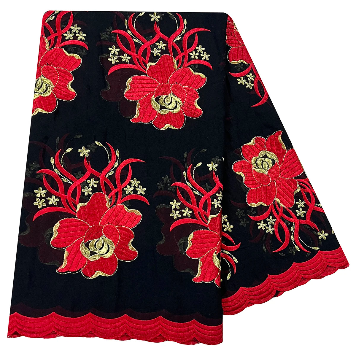 High Quality 100% Cotton Fabric Rayon Cotton Thread Eembroidered Scarf African Women Hijab Muslim Scarf Dubai Excellent Style