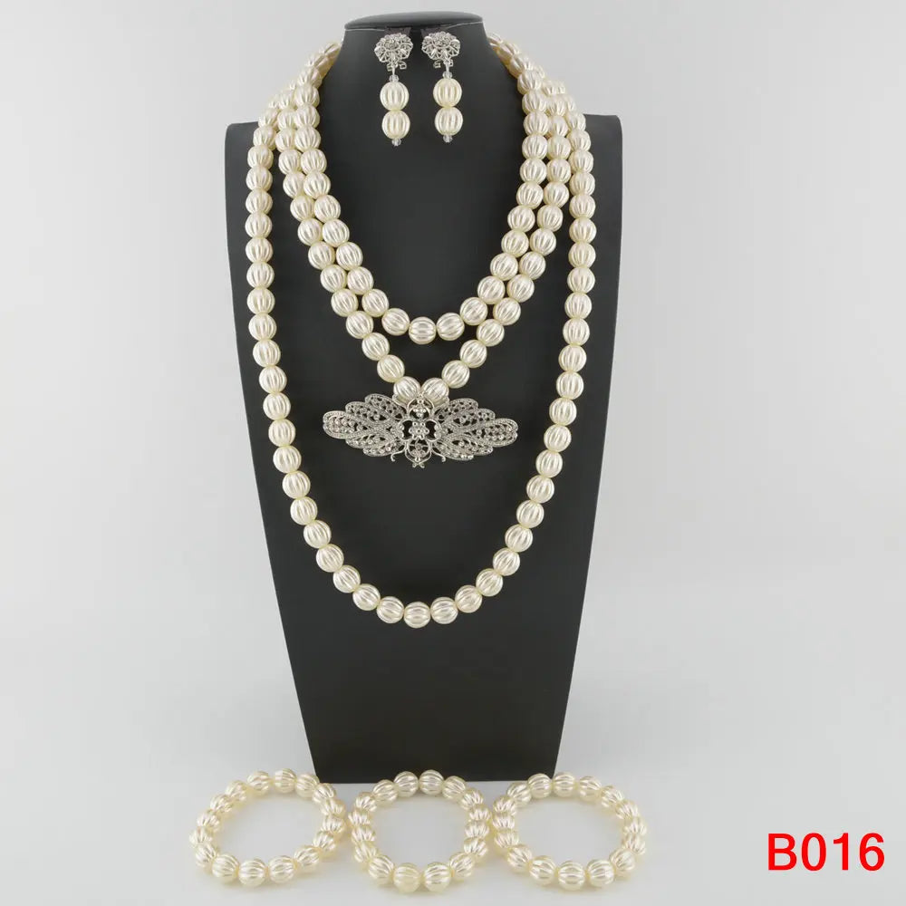 Fashion african coral beads necklace set nigerian wedding african beads jewelry Set