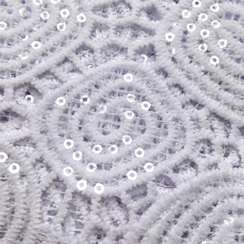 White Water Soluble Fabric Lace African Guipure Cord Lace Fabric High Quality Elegant For Women Wedding Party Dress,2.5yards4025