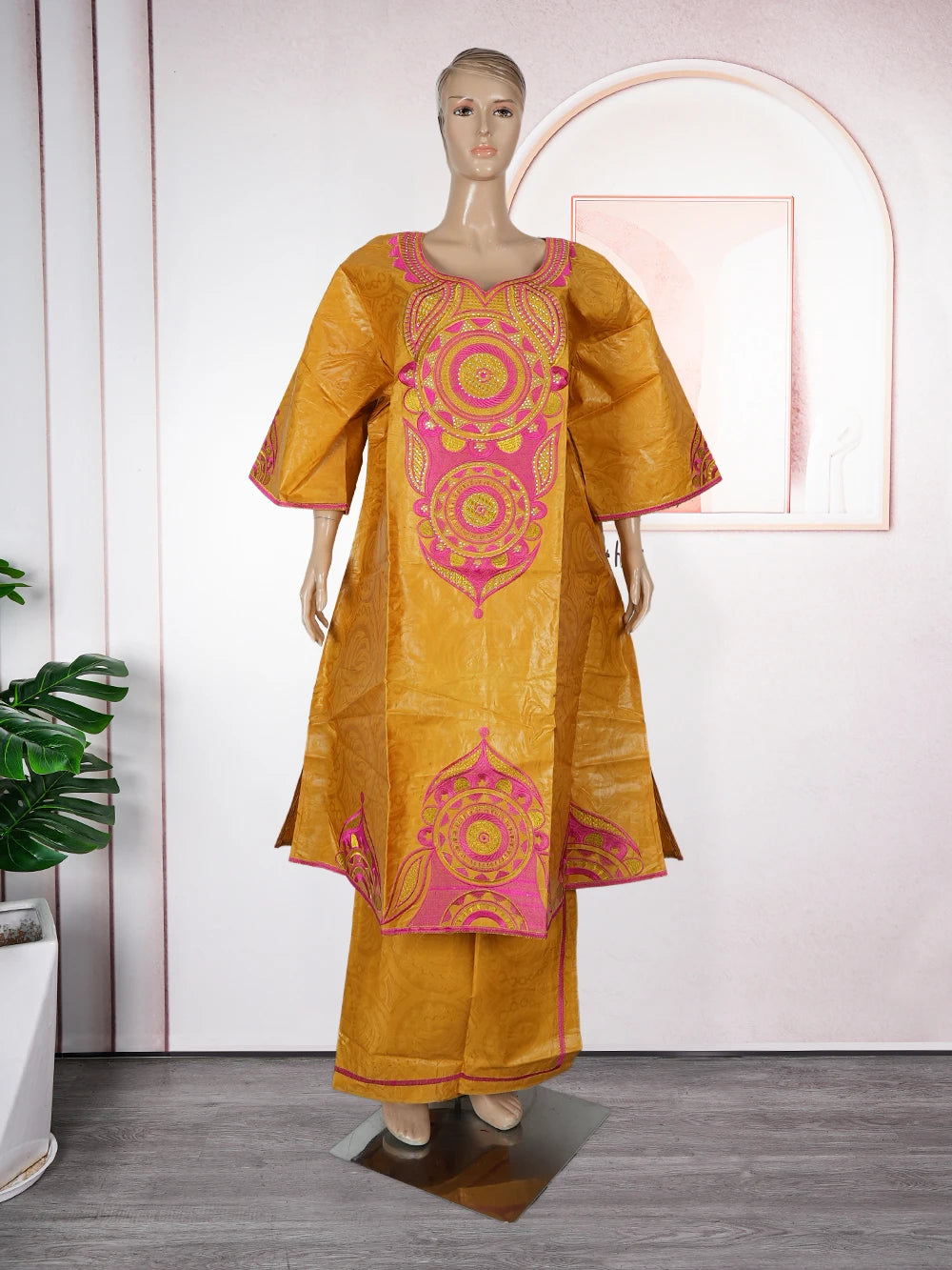 MD African Clothes For Women 2 PCS Sets Tops And Skirts Suits Bazin Riche Gown Dashiki Ankara Turkey Outfits Plus Size Dresses