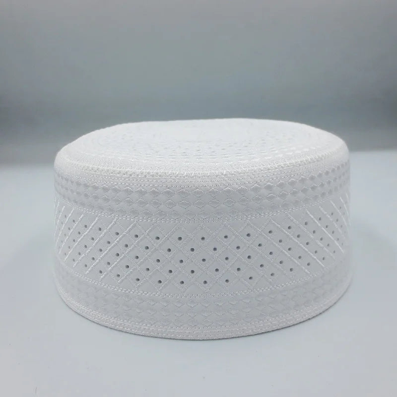 New Muslim Men Prayer Hats 2022 Cotton Embroidery Saudi Arabia Islamic Hat Hijab Jewish Cap Headscarf Clothing Islam Headscarf