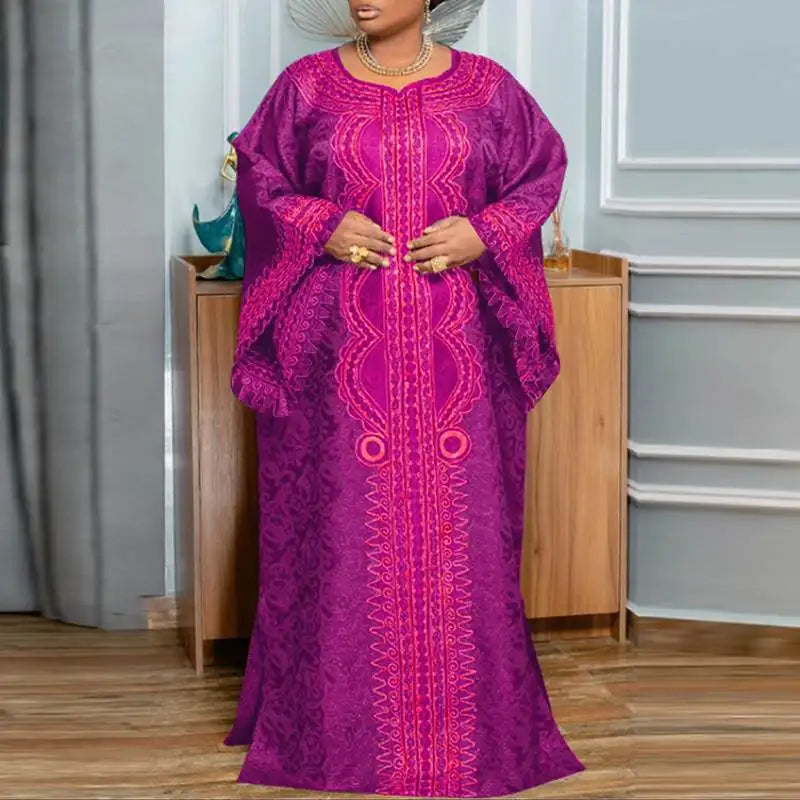 Plus Size VONDA Women Bohemian Long Maxi Dress Long Flare Sleeve Autumn Printed Vestidos Vintage Casual Loose Oversized Sundress