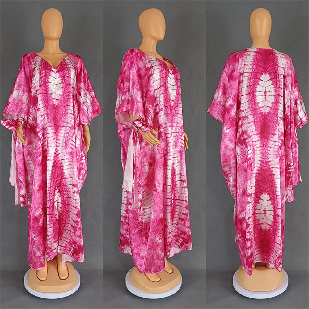 African Dresses for Women Hijab Kaftan Print Loose Boubou Robe Africa Clothes Ankara Dashiki Dubai Abaya Scarf Gown Caftan Dress