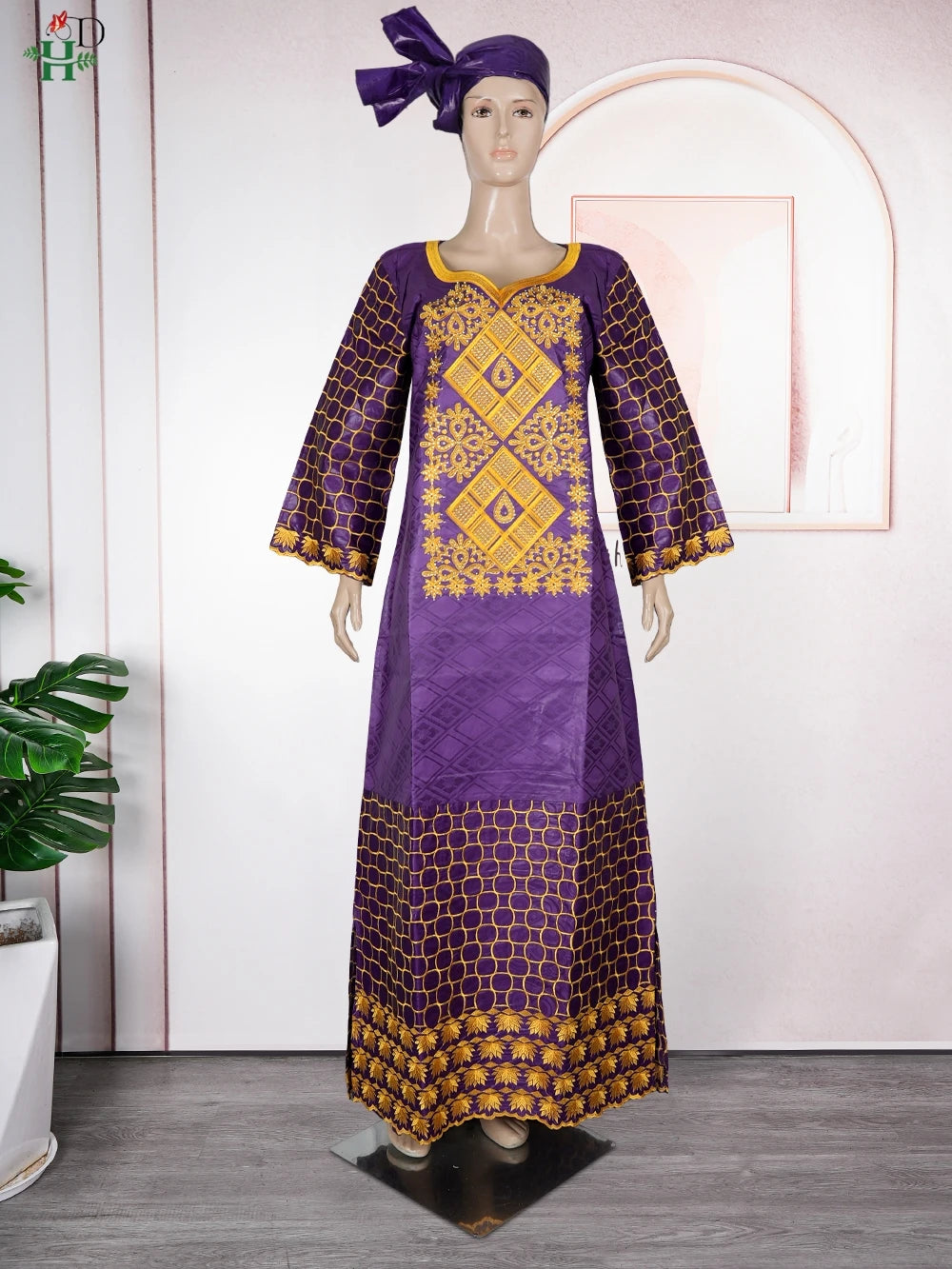 H&D African Clothing Dresses For Women 2024 Elegant Wedding Party Gown Ankara Dashiki Long Dress Roupas Bazin Riche Robes