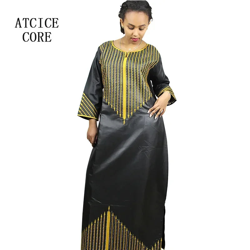 African Dresses For Women Dashiki  Dresses Bazin Riche Traditional African Clothing  For Ladies Without Scarf