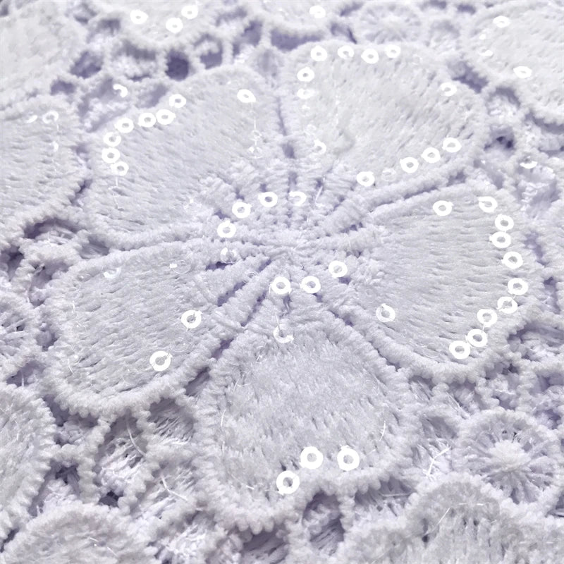 White Water Soluble Fabric Lace African Guipure Cord Lace Fabric High Quality Elegant For Women Wedding Party Dress,2.5yards4025