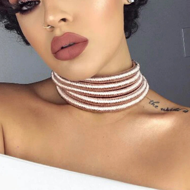 KDLUN African Bib Torques Chokers Necklaces For Women Statement Metal Geometric Collar Necklace Indian Jewelry Boho Design