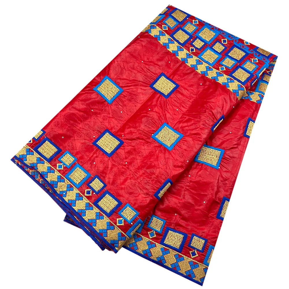 African Bazin Riche Fabric for Dress, African Lace Fabric, Nigerian Embroidery, 100% Cotton, 2.5Yards, F05, Latest