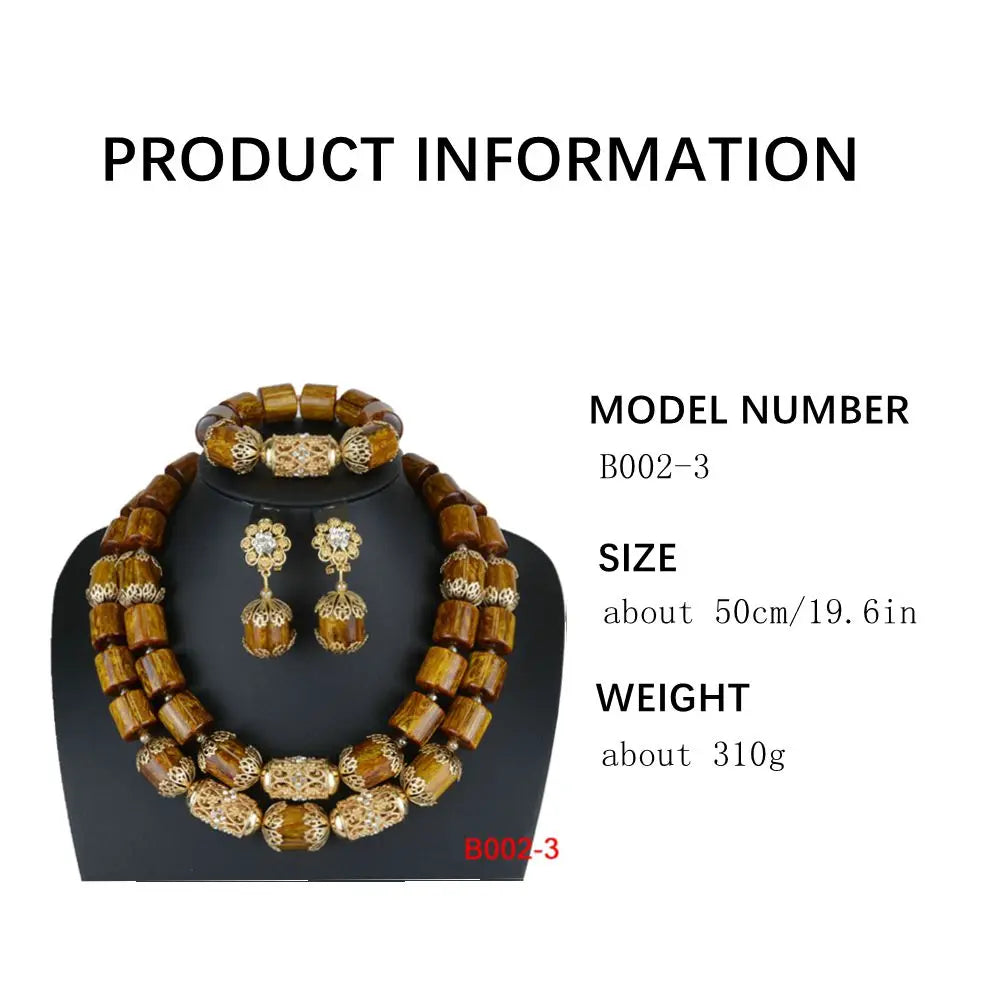 Luxury Dubai Artificial Coral Necklace Set Nigerian Wedding African Beads Jewelry Set Accessor