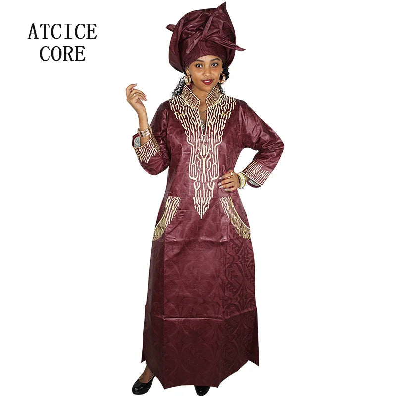African Attire For Women Abaya Embroidery Plus Size Elegant Party Church Dress