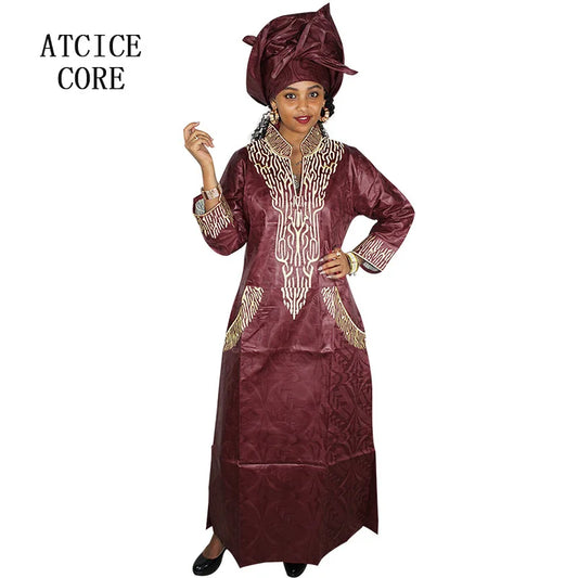 African Attire For Women Abaya Embroidery Plus Size Elegant Party Church Dress