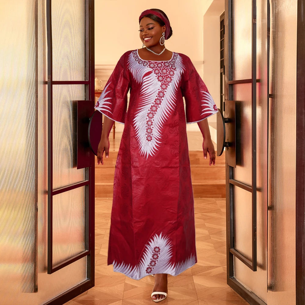 H&D African Clothes For Women Traditional Embroidery Dresses Bazin Dress Women High quality Party Wedding African Skirt Ramadan