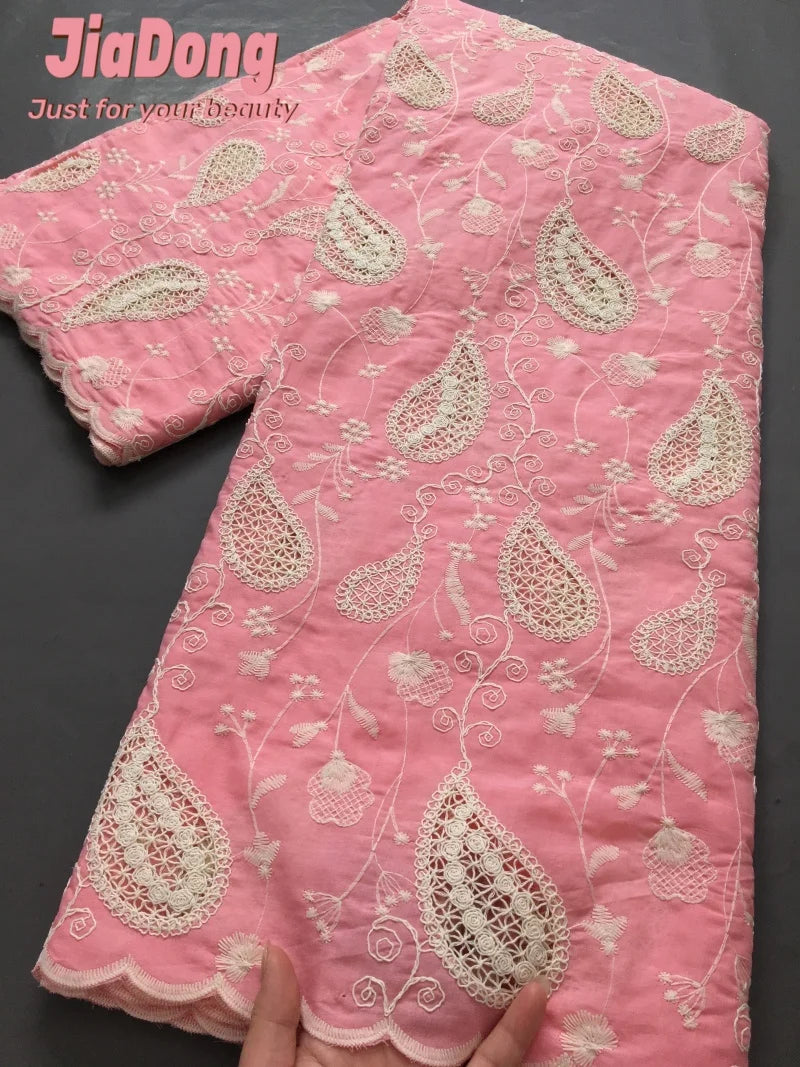 JiaDong Cotton African Swiss In Switzerland High Quality Lace Fabric Nigerian Lace Fabric For Sewing Dress Women 2.5yards 4298