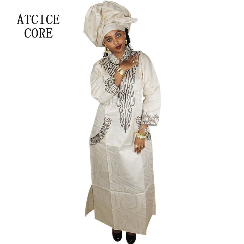 African Attire For Women Abaya Embroidery Plus Size Elegant Party Church Dress