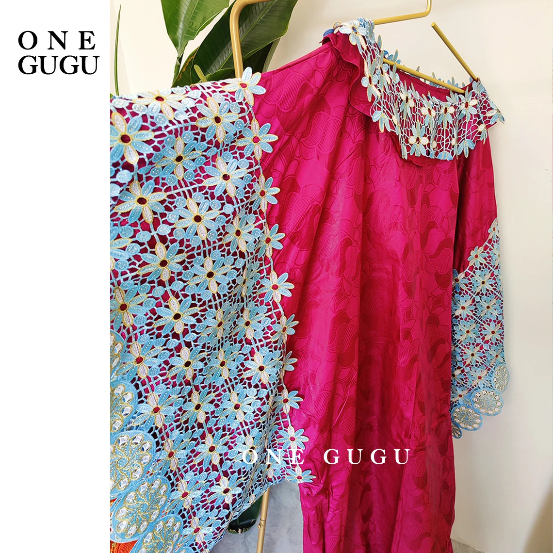 Sky Blue African Bazin Rich Dress Original Nigerian Basin BouBou Dashiki For Ankara Party Wedding Bride Robe Guipure Sewn Dress