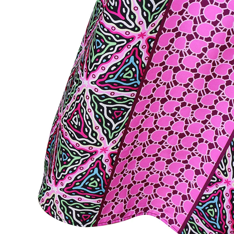 Women Floral Printed Maxi Dress 2025 VONDA Autumn Long Sleeve Loose Long Robe Bohemian Vestidos Oversize V-neck Sundress Baggy