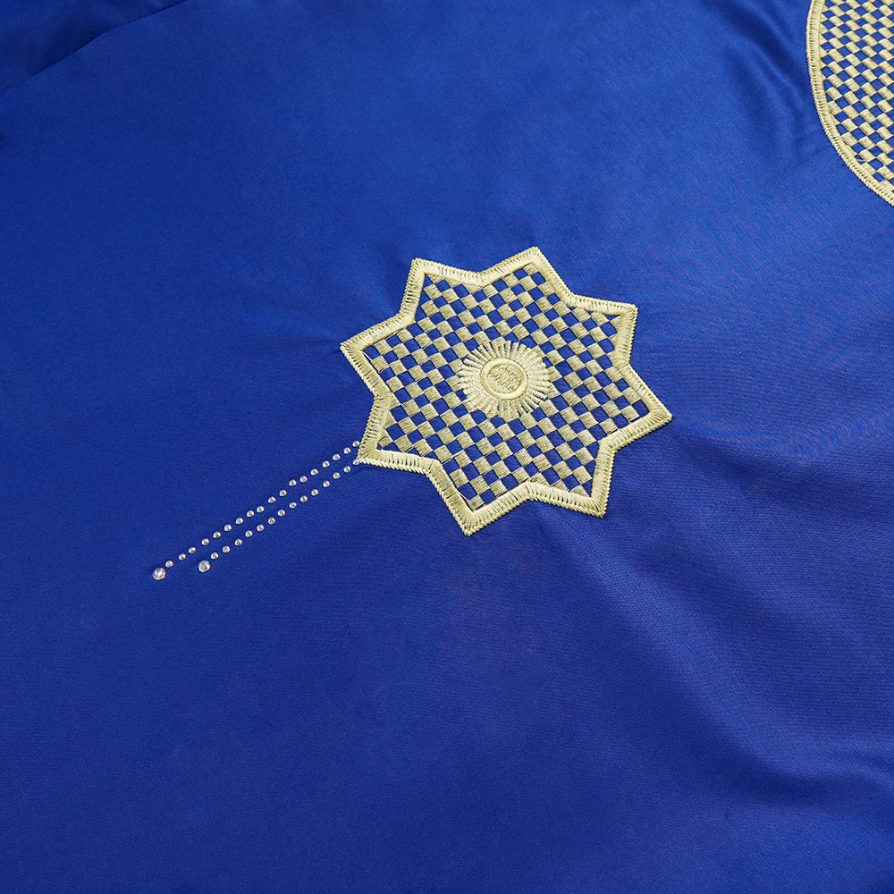 H&D African Clothes for Men 2 Pieces Set Elue Embroidered Tops and Pants Traditional Clothing Rich Bazin Original Wedding Party