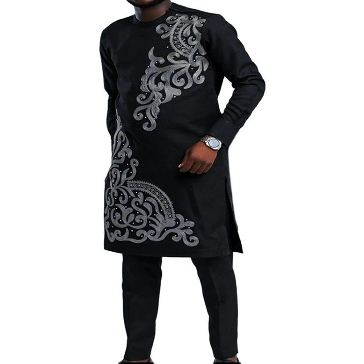 2 pieces african dresses clothes for men kaftan set fashion africa clothing dashiki robe africaine casual tracksuit caftan 2024