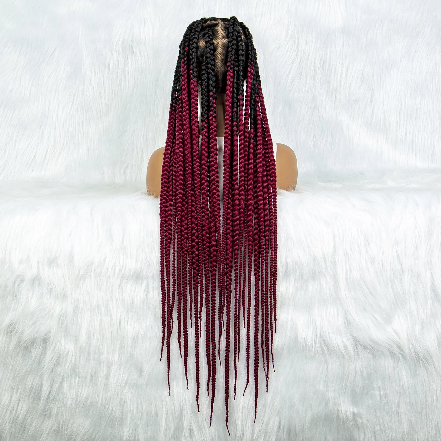 HD Full Lace Braided Wigs for Black Women Box Braids Synthetic Lace Front Wig Big Square Knotless Box Braids With Baby Hair