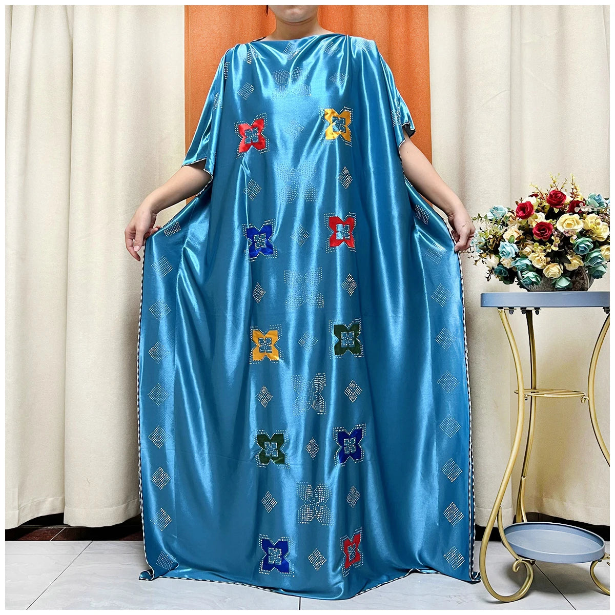 African Abaya For Women Kaftan islamic Clothing With Scarf African Women Dress Inlaid Mubarak Dubai Femme Luxury Muslim Dress